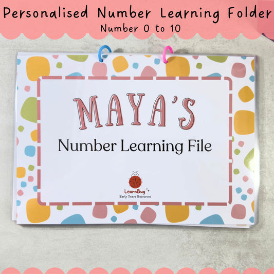 Personalised numbers 0 to 10 Learning File, Busy Book, Toddler Quiet Book, Learning Folder, Personalised Activity Folder, Educational Binder