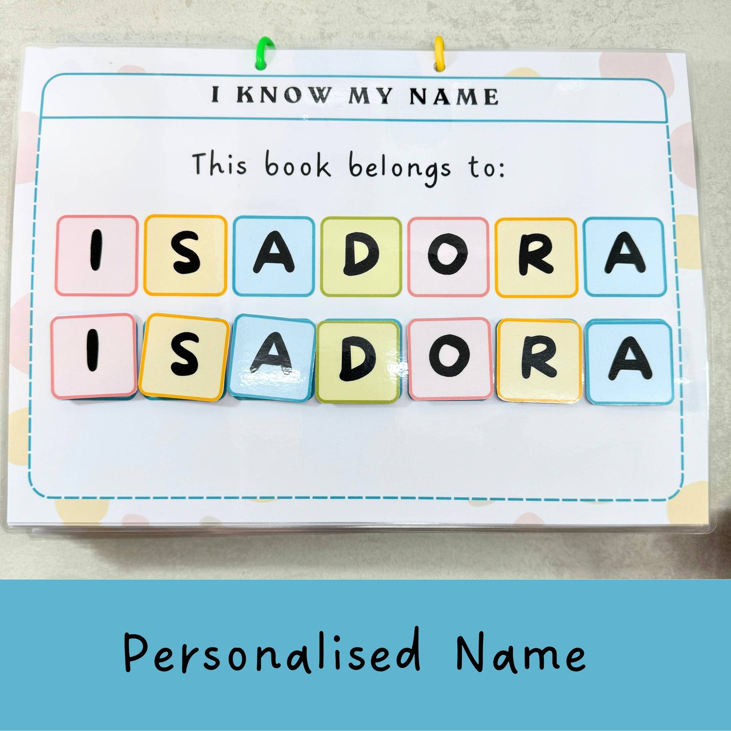 Personalised Learning File for 2 years old, Busy Book, Toddler Quiet Book, Learning Folder, Personalised Activity Folder, Educational Binder