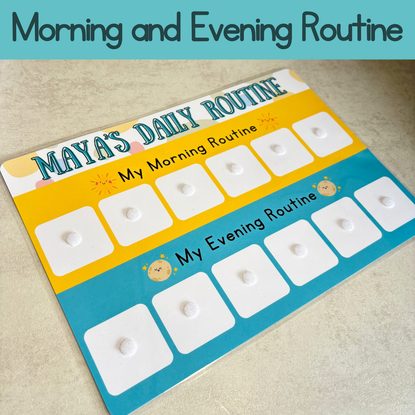 Daily Routine chart, children's routine board, morning and evening schedule for kids, routine mat, personalised habit tracker